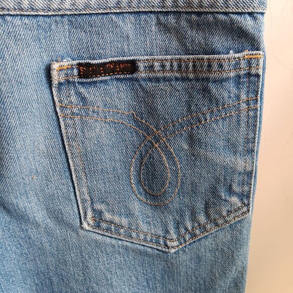 30x33 Fit Vintage 80's Mens Jeans Straight Leg Raw Denim Whisker Fade USA - Picture 9 of 9